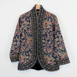 Soft Surroundings Smooth Blooms Embellished Satin Jacket Style Number: 2HB96